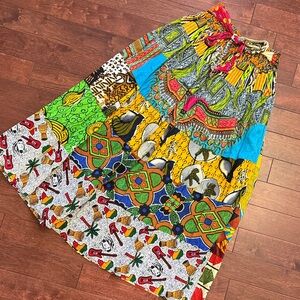 Jackpot Tropical Africa Multicolor Maxi Skirt OS